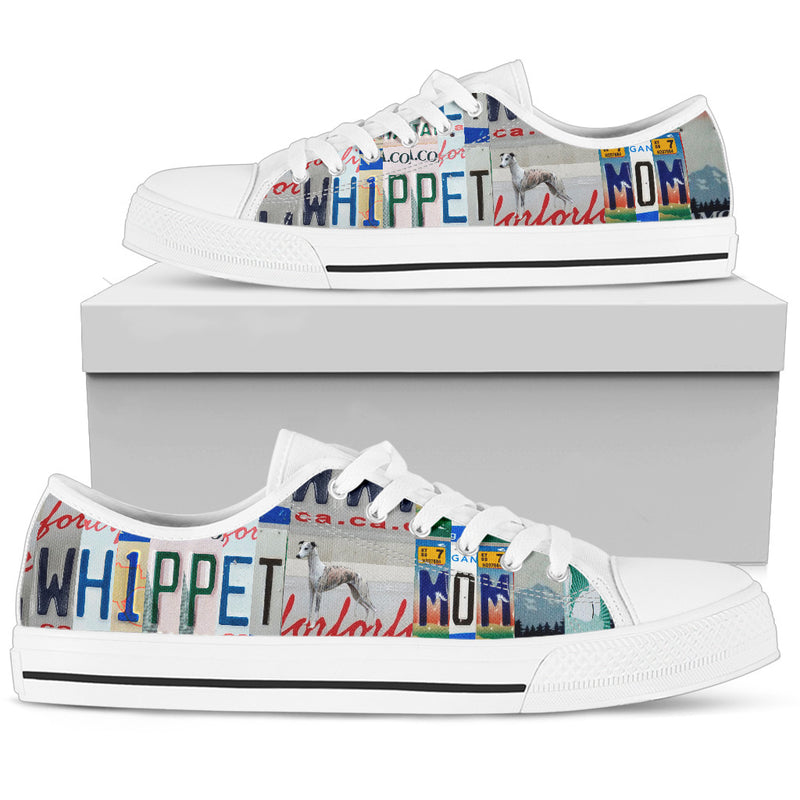 Whippet Print Low Top Canvas Shoes for Women