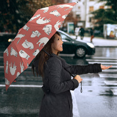 White Persian Cat Pattern Print Umbrellas